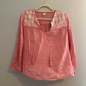 Old Navy Pink Peasant Blouse